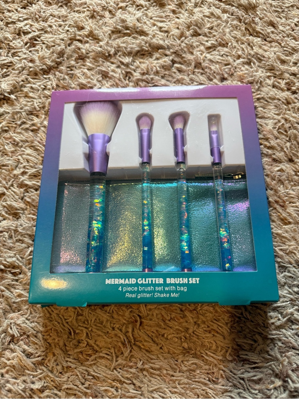 Target Mermaid Glitter Makeup Brush Set - Purple & Blue Handles